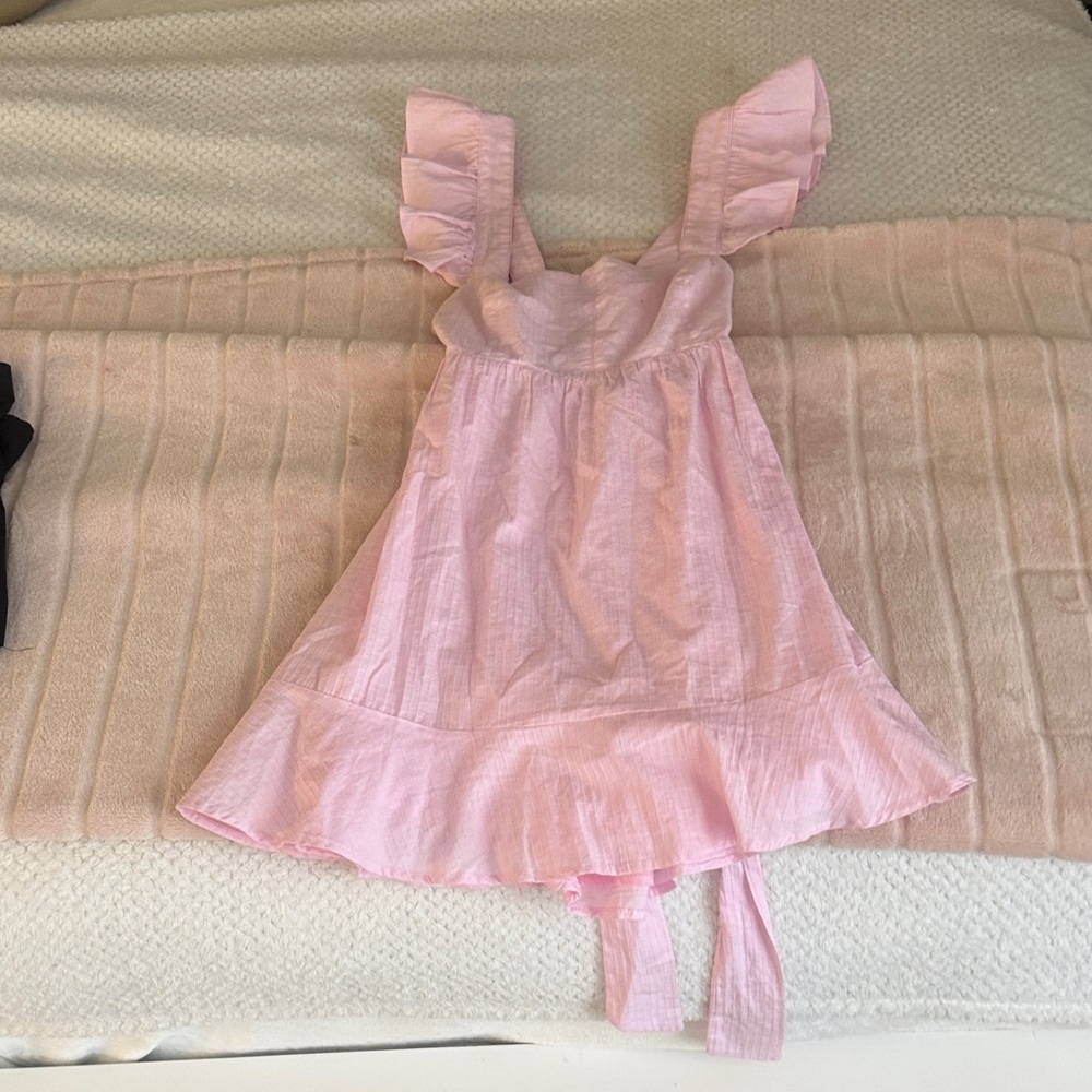 Pink Ruffle Strap Dress